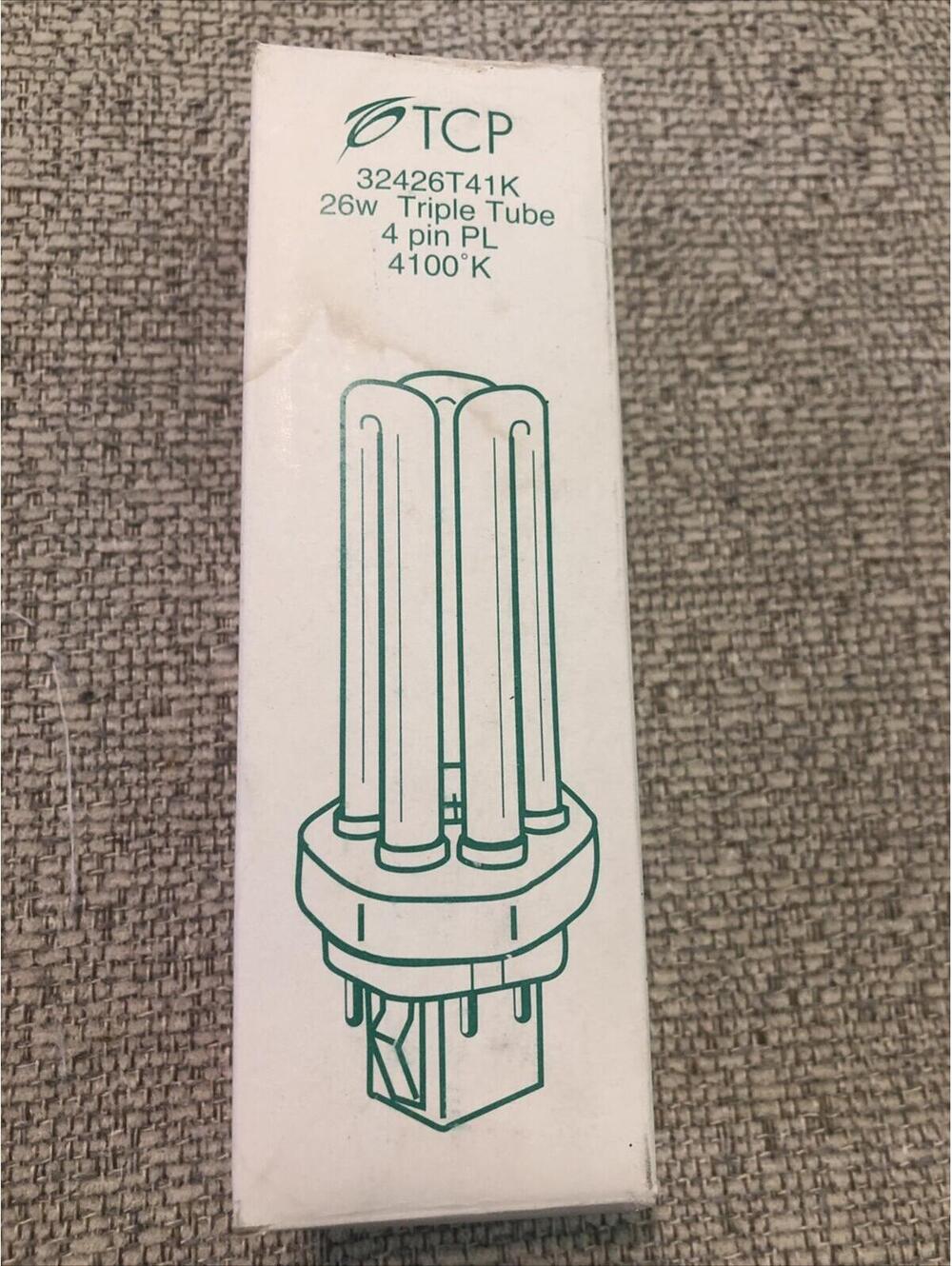 TCP 32426T41K 26W Triple Tube 4pin PL 4100 K Light Bulbs. Total Count Of 8